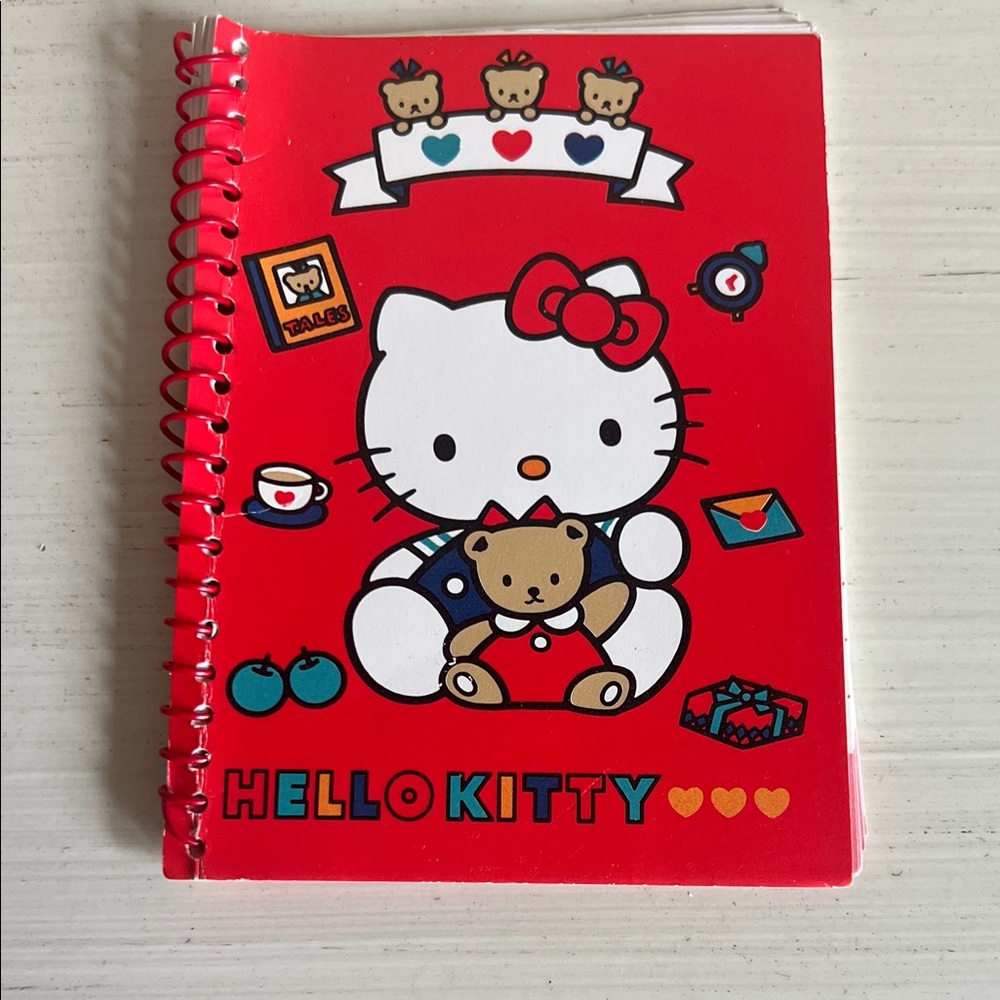 1991 Hello Kitty Red Spiral Notebook